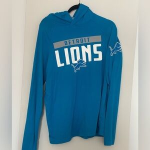 Detroit Lions Men’s Hoodie Long Sleeve Performance Hooded Top Size Medium